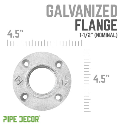 1 1/2 in. Galvanized Iron Floor Flange PIPE DECOR