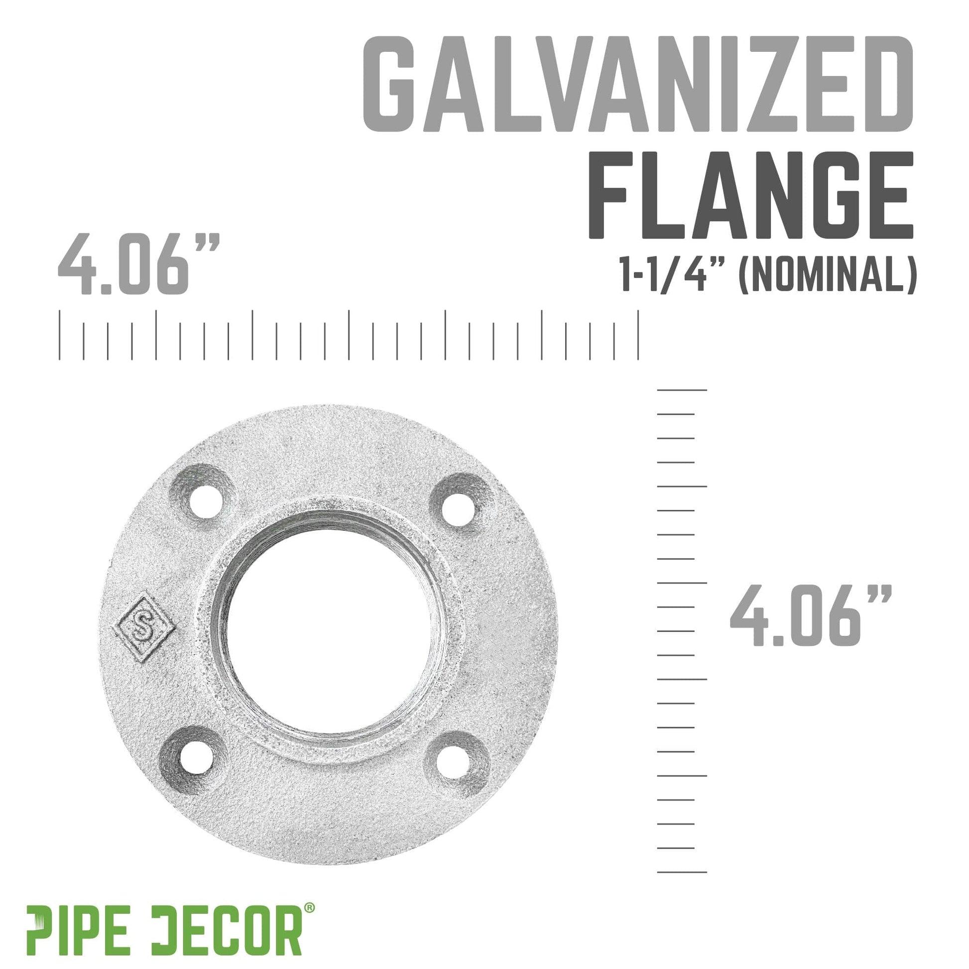1 1/4 in.  Galvanized Iron Floor Flange PIPE DECOR