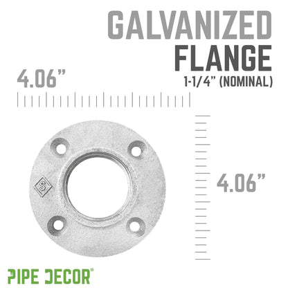 1 1/4 in.  Galvanized Iron Floor Flange PIPE DECOR