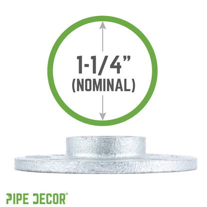 1 1/4 in.  Galvanized Iron Floor Flange PIPE DECOR