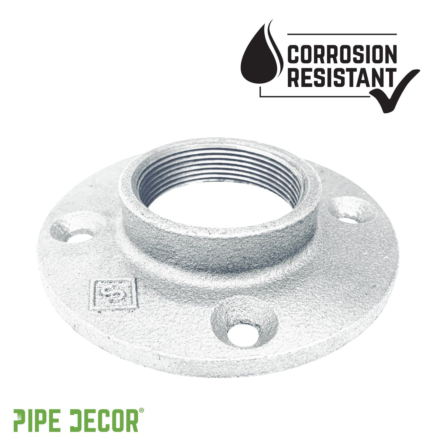 1 1/4 in.  Galvanized Iron Floor Flange PIPE DECOR