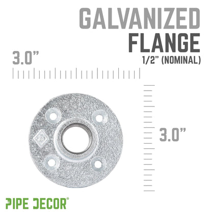 1/2 in. Galvanized Iron Floor Flange PIPE DECOR