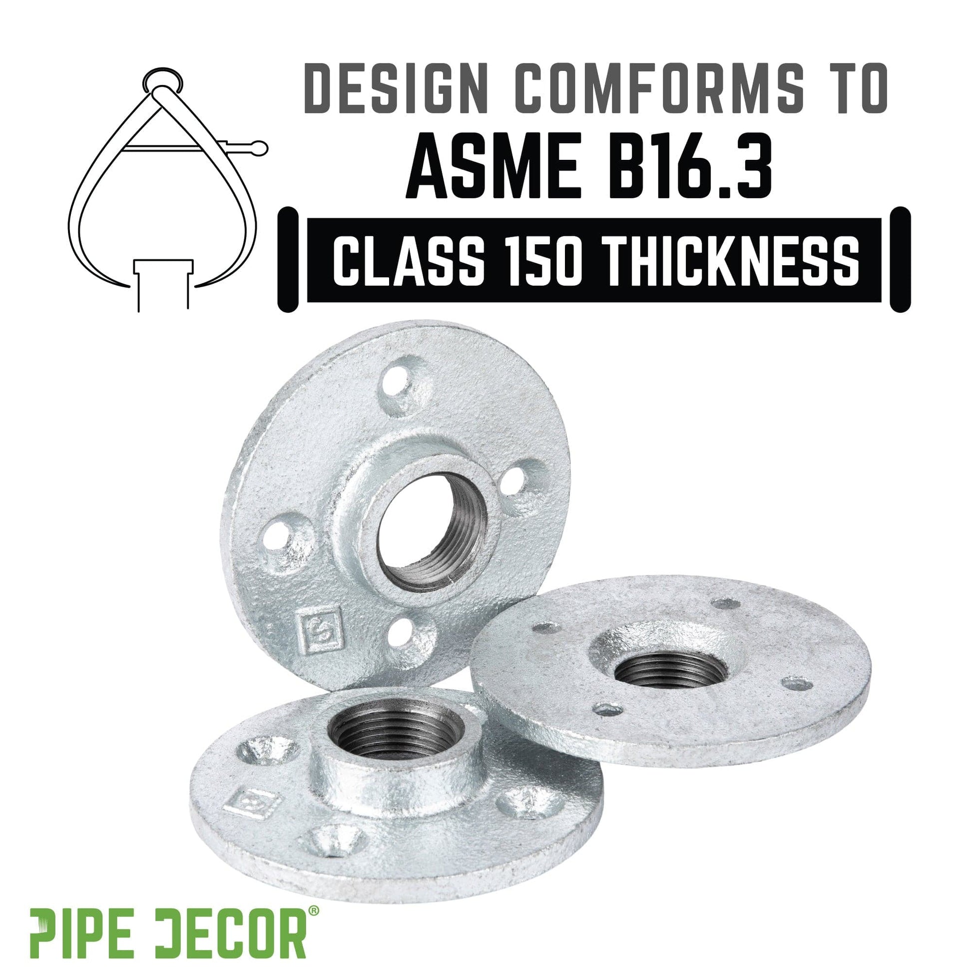 1/4 in. Galvanized Iron Floor Flange PIPE DECOR