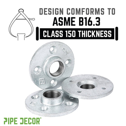 1 in. Galvanized Iron Floor Flange PIPE DECOR
