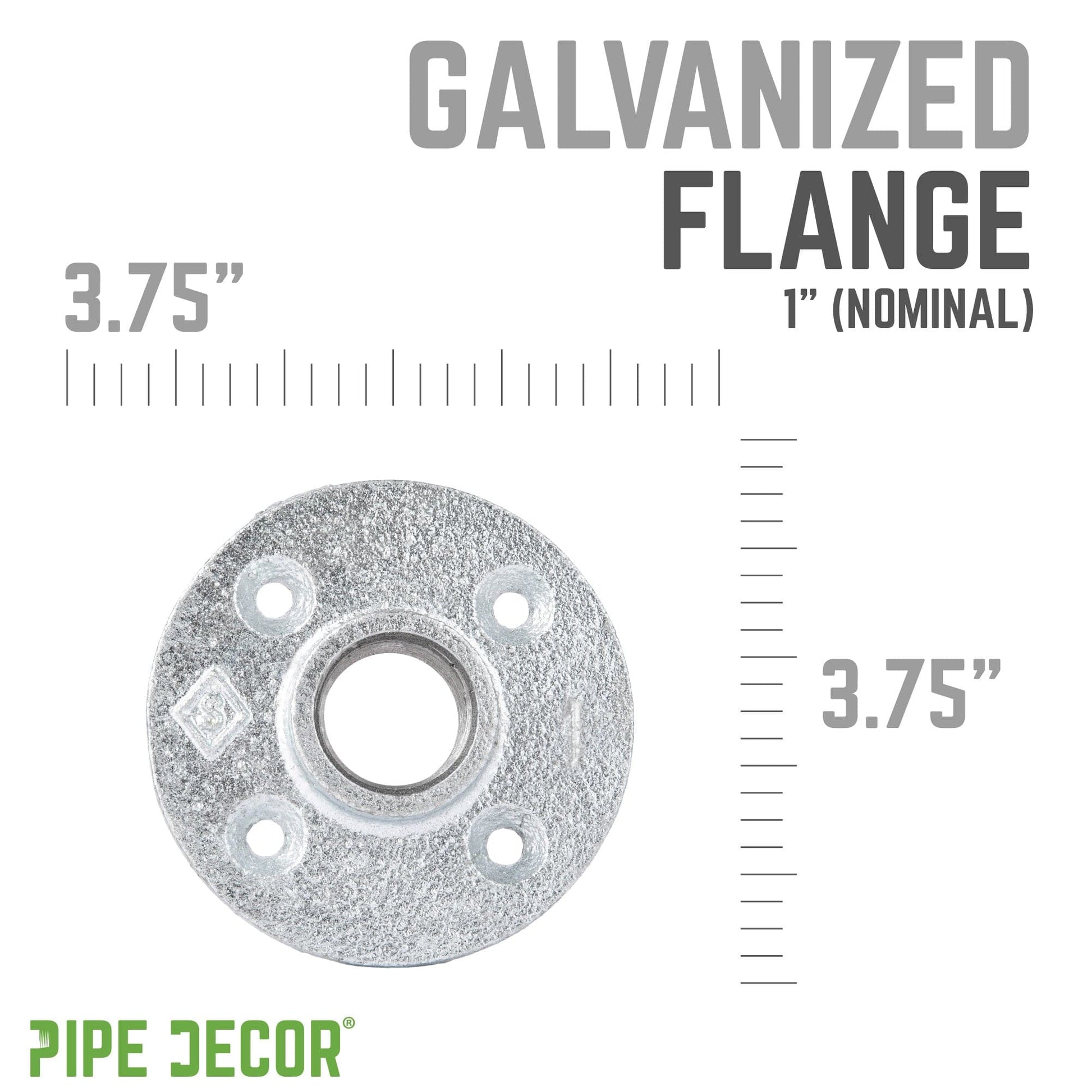1 in. Galvanized Iron Floor Flange PIPE DECOR