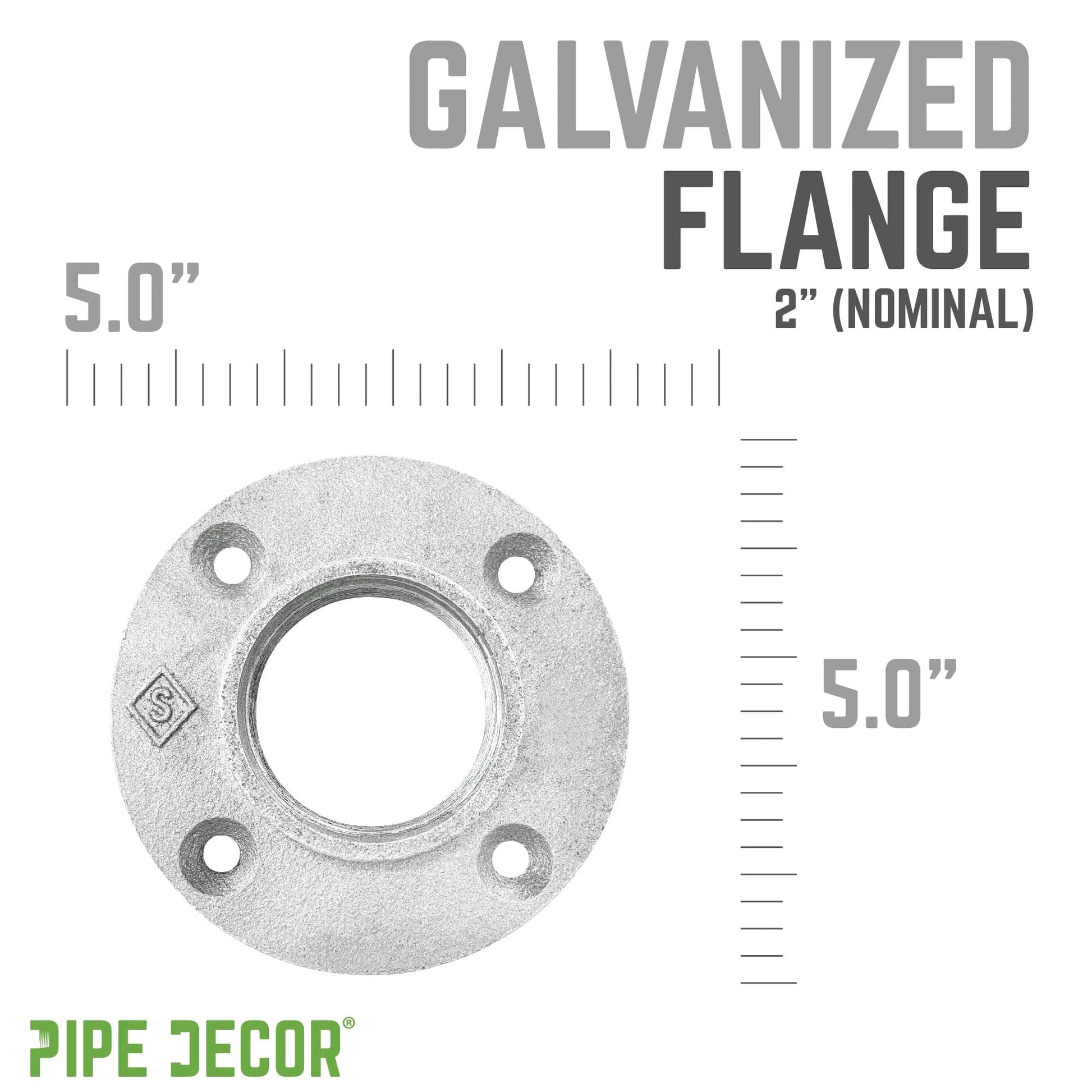 2 in.  Galvanized Iron Floor Flange PIPE DECOR