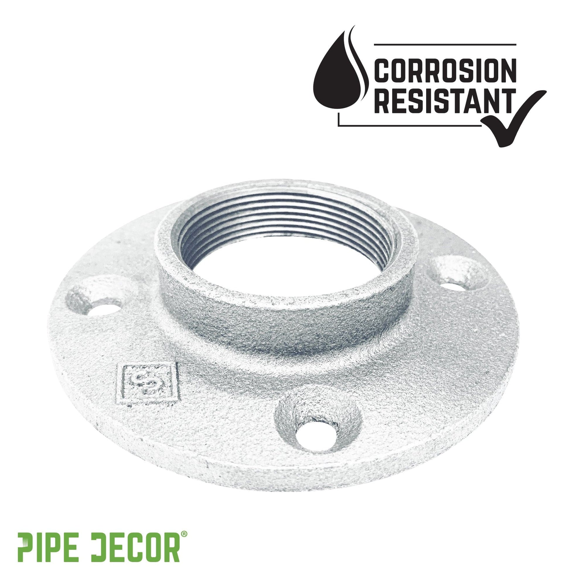 2 in.  Galvanized Iron Floor Flange PIPE DECOR
