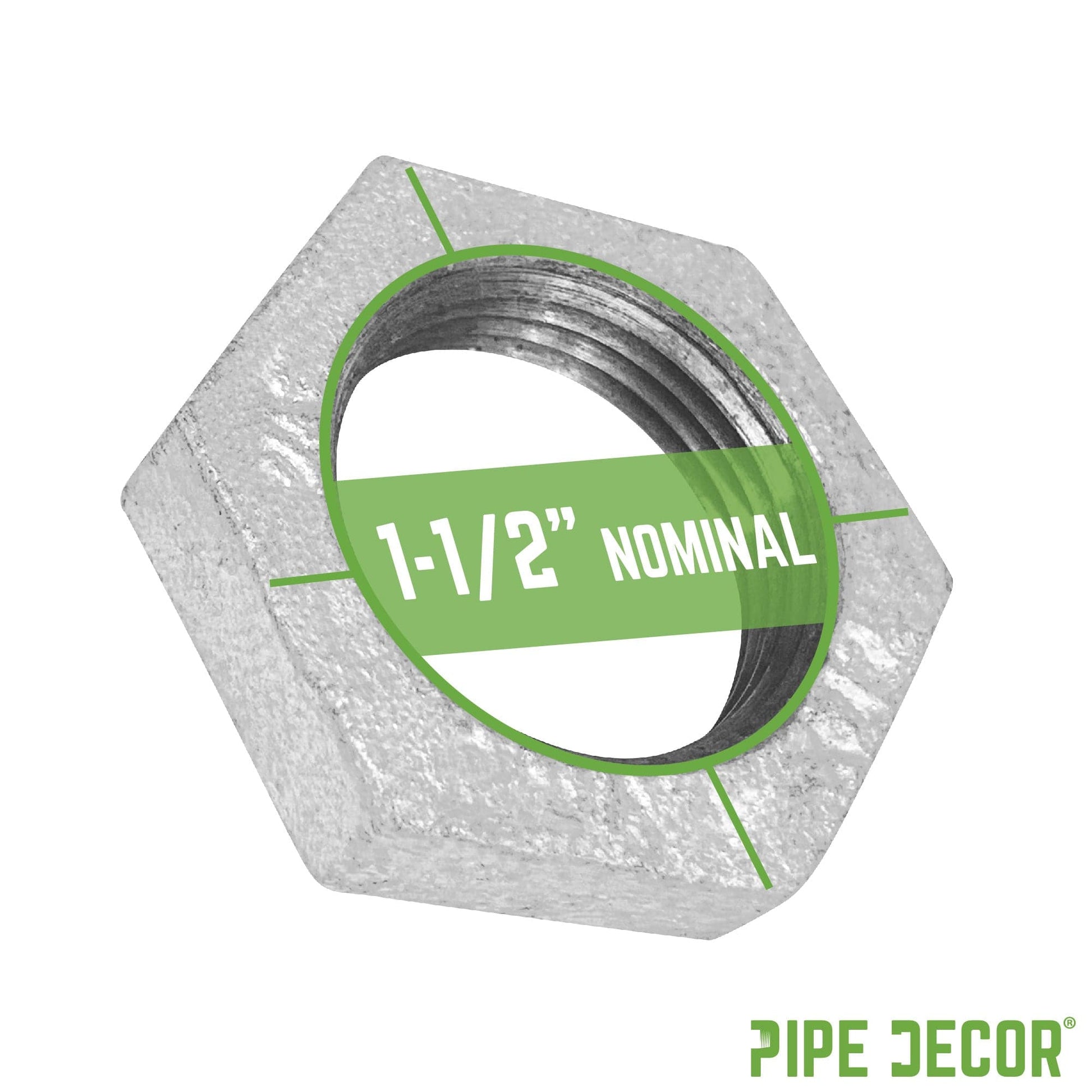 1 1/2 in. Galvanized Iron Locknut PIPE DECOR