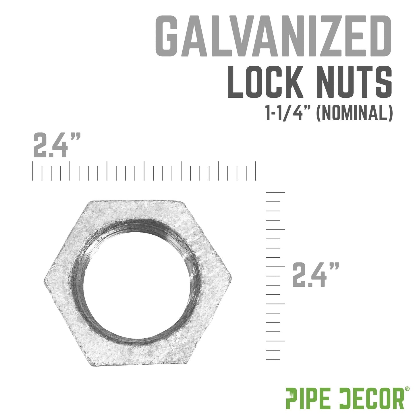 1 1/4 in. Galvanized Iron Locknut PIPE DECOR