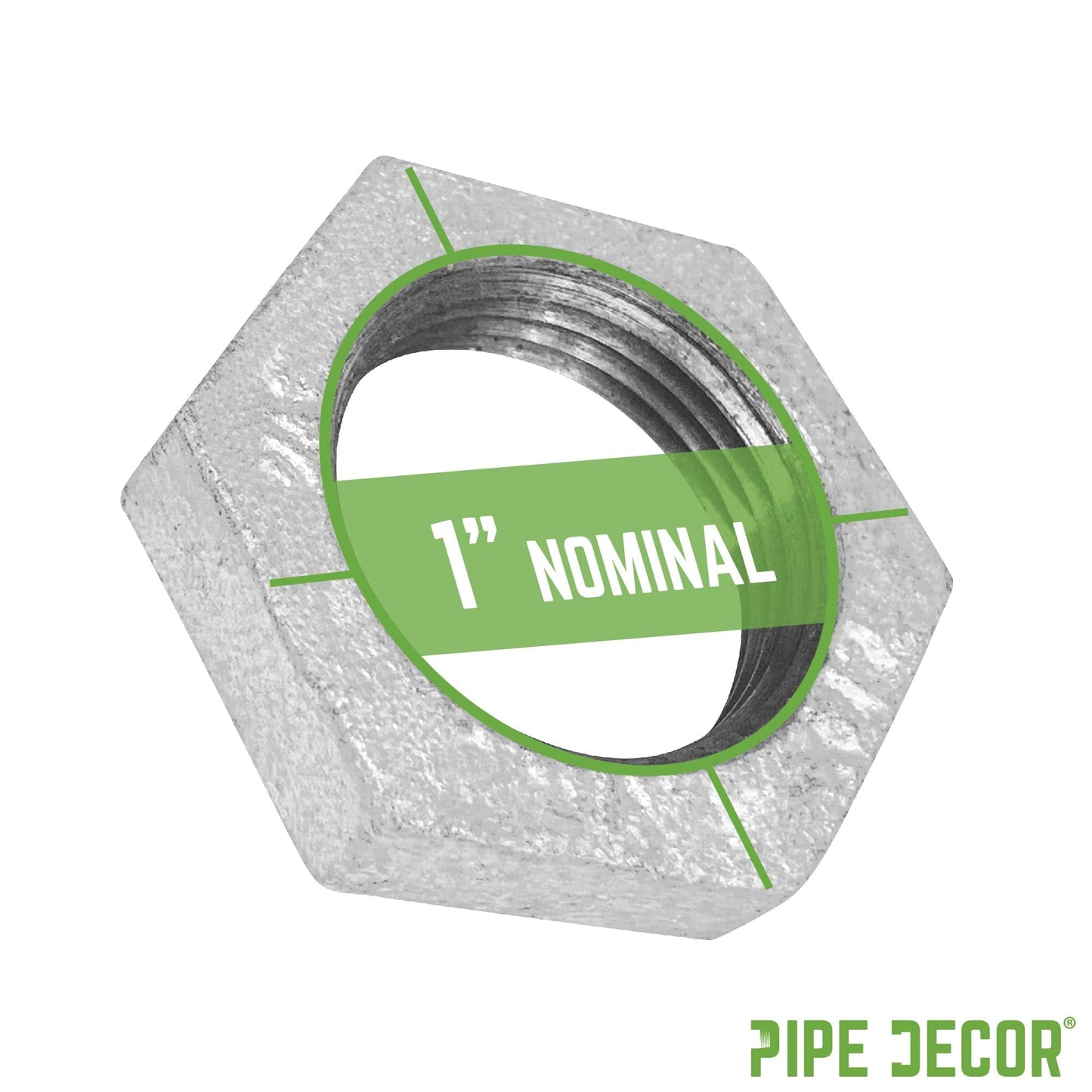 1 in. Galvanized Iron Locknut PIPE DECOR