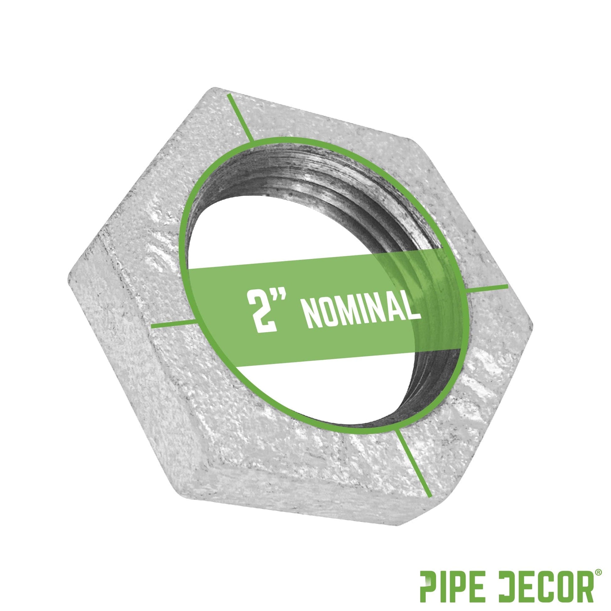 2 in. Galvanized Iron Locknut PIPE DECOR