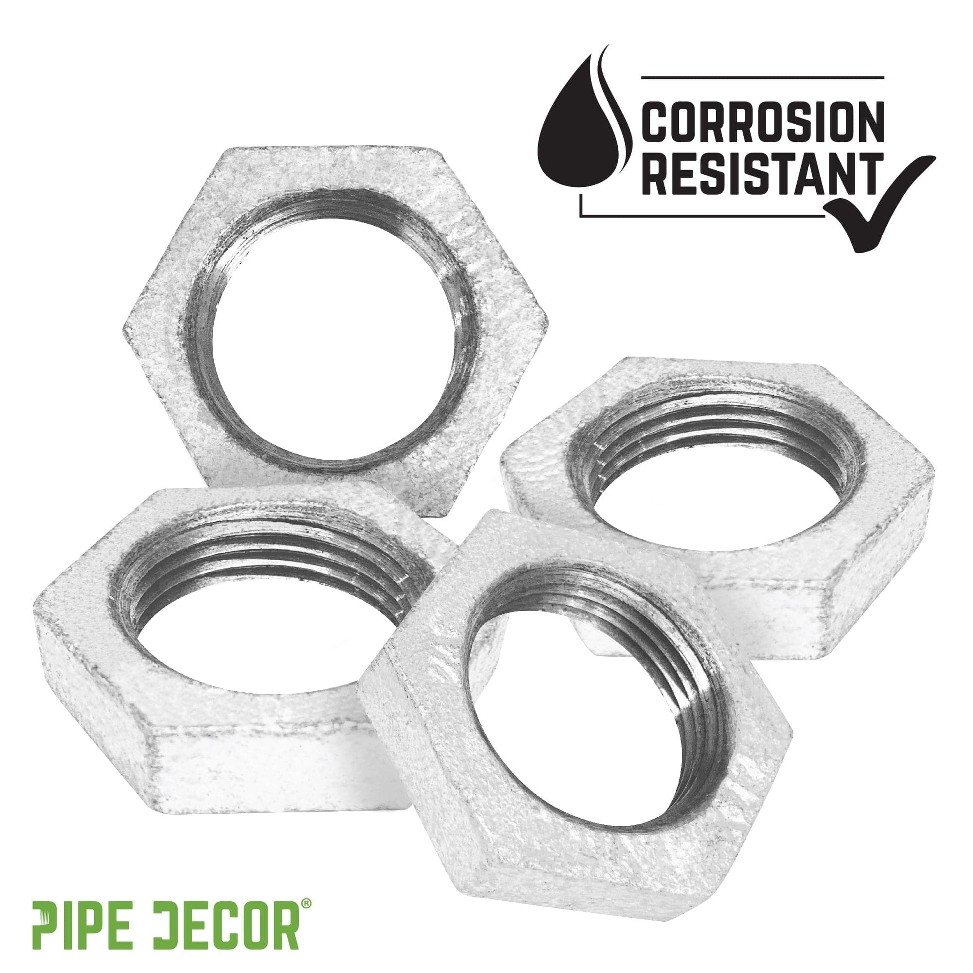 2 in. Galvanized Iron Locknut PIPE DECOR