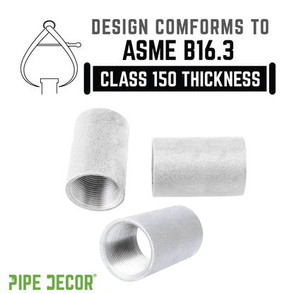 1 1/2 in. Galvanized Steel Merchant Coupling PIPE DECOR