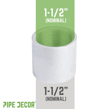 1 1/2 in. Galvanized Steel Merchant Coupling PIPE DECOR