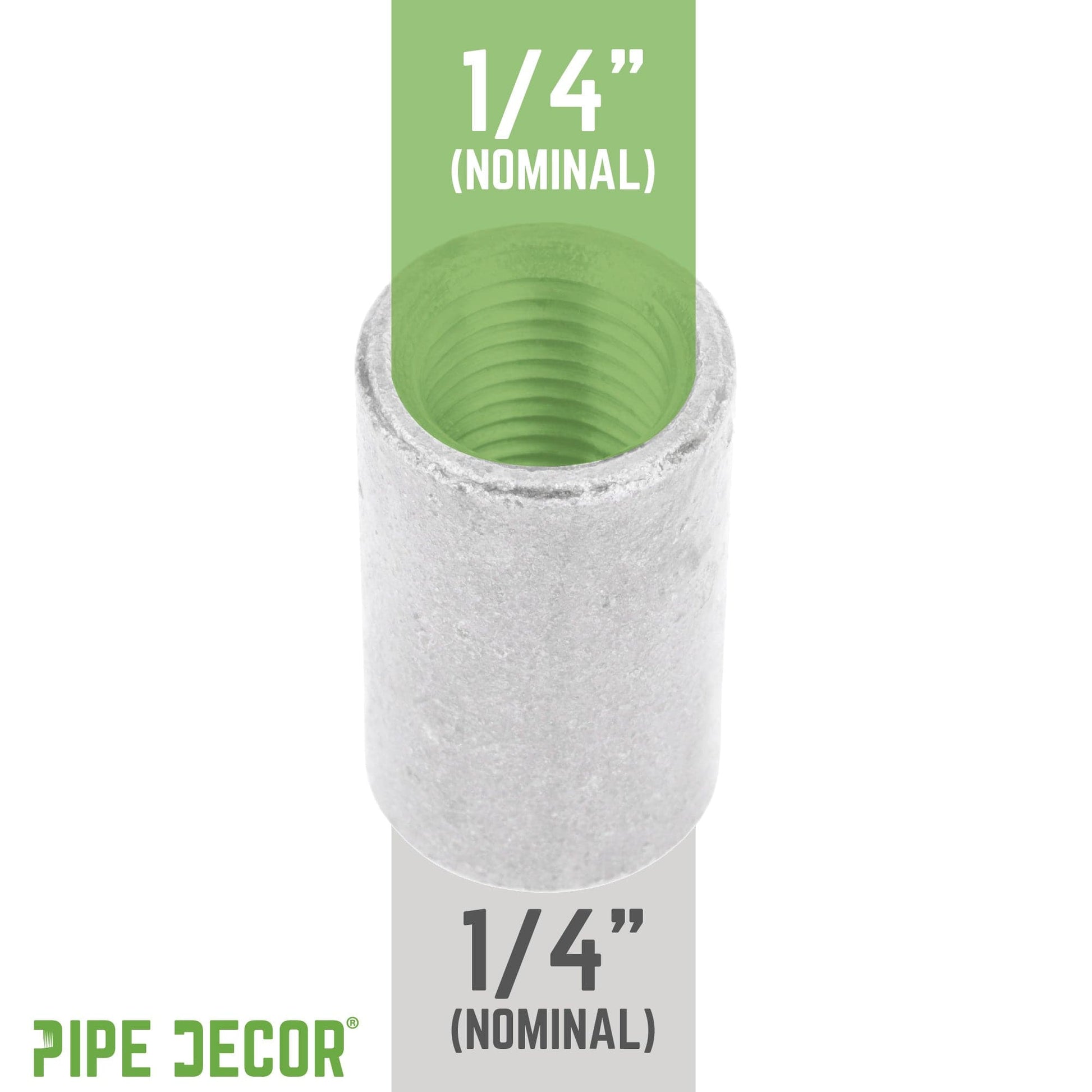1/4 in. Galvanized Steel Merchant Coupling PIPE DECOR