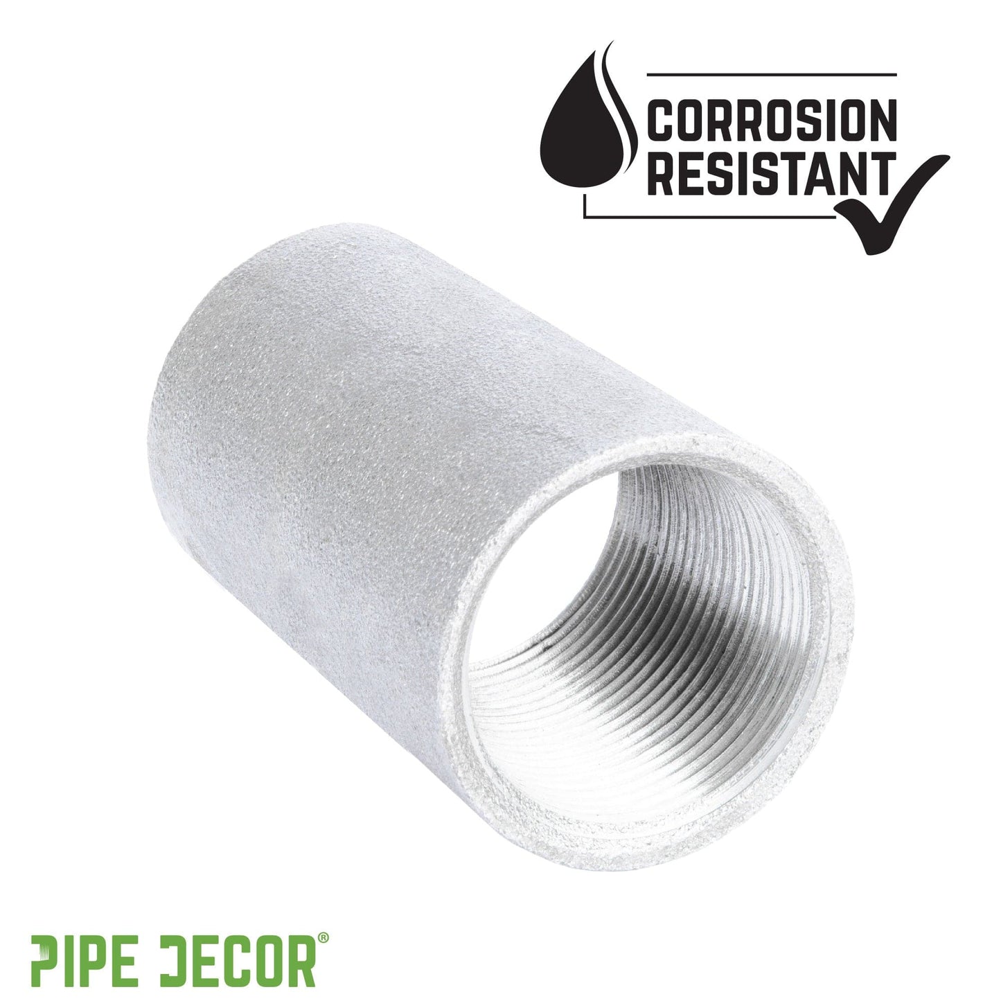 1 in. Galvanized Steel Merchant Coupling PIPE DECOR
