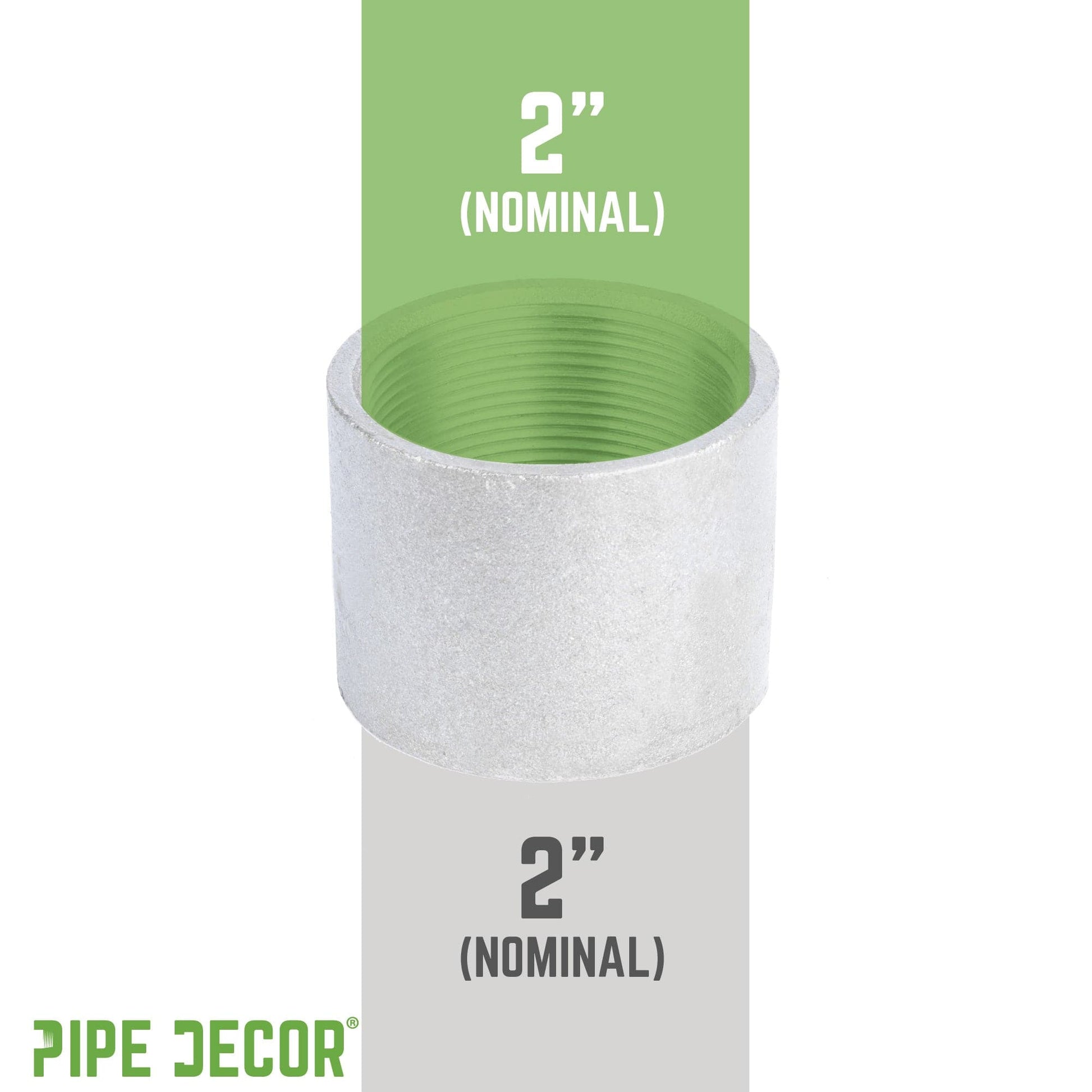 2 in. Galvanized Steel Merchant Coupling PIPE DECOR