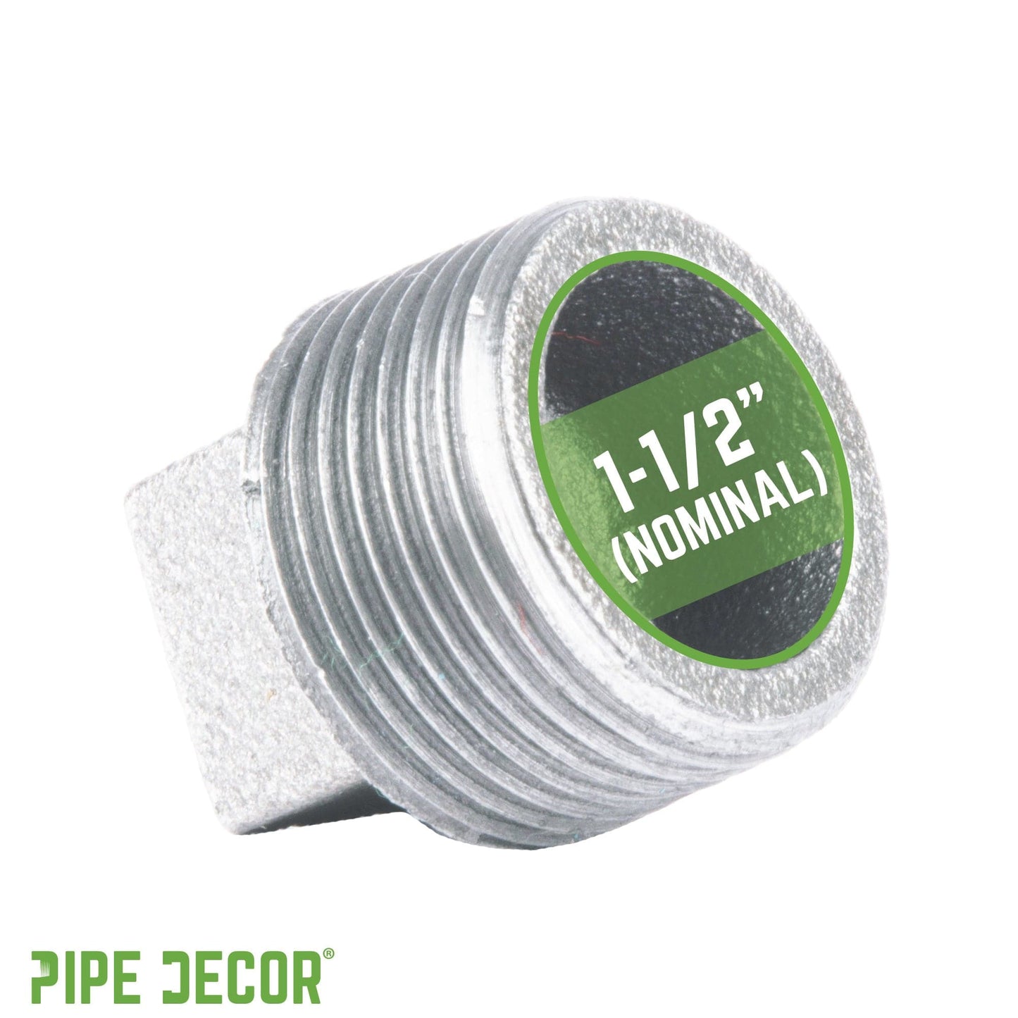 1 1/2 in. Galvanized Iron Plug PIPE DECOR