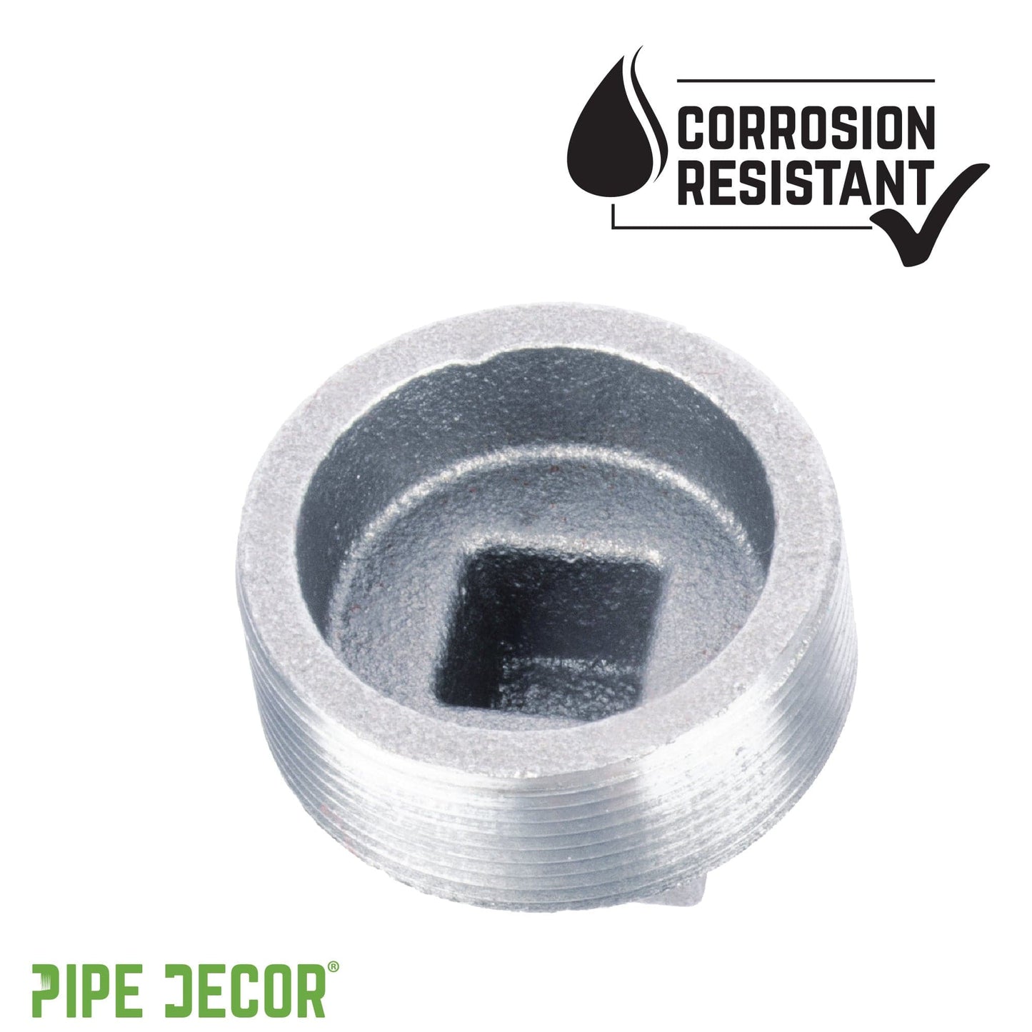 1 1/2 in. Galvanized Iron Plug PIPE DECOR