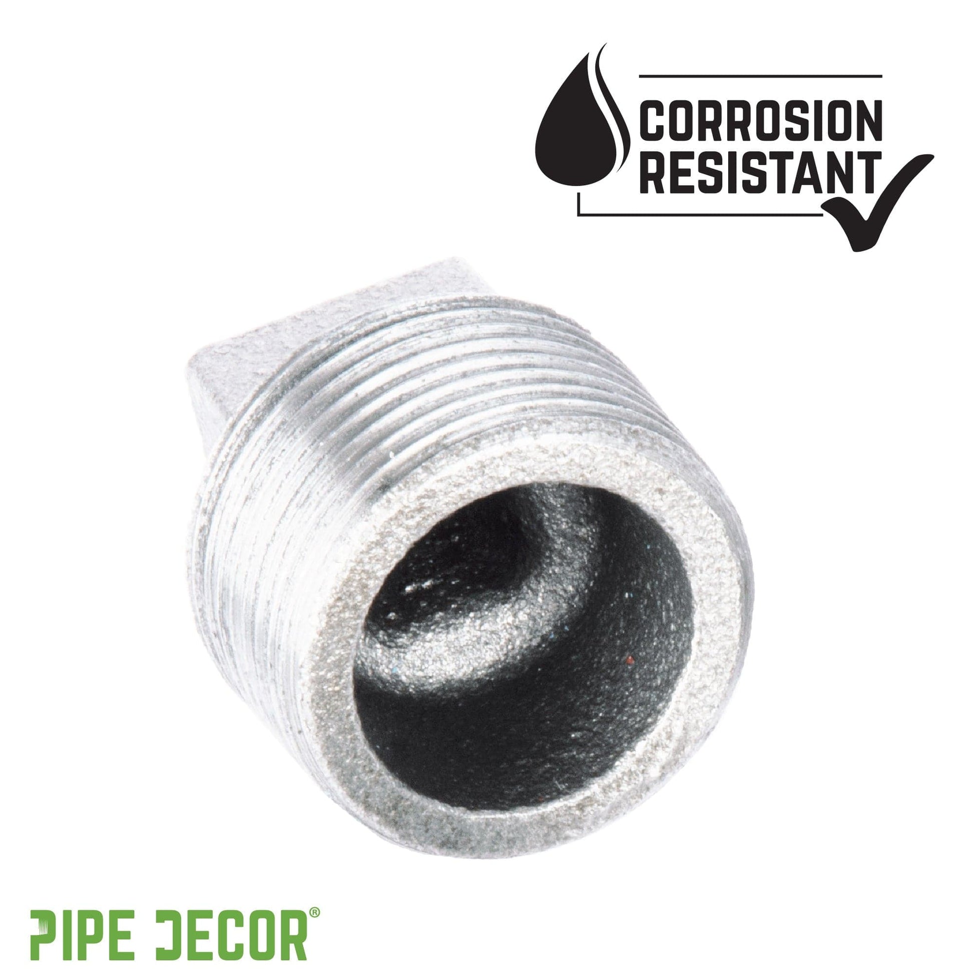 1 1/4 in. Galvanized Iron Plug PIPE DECOR