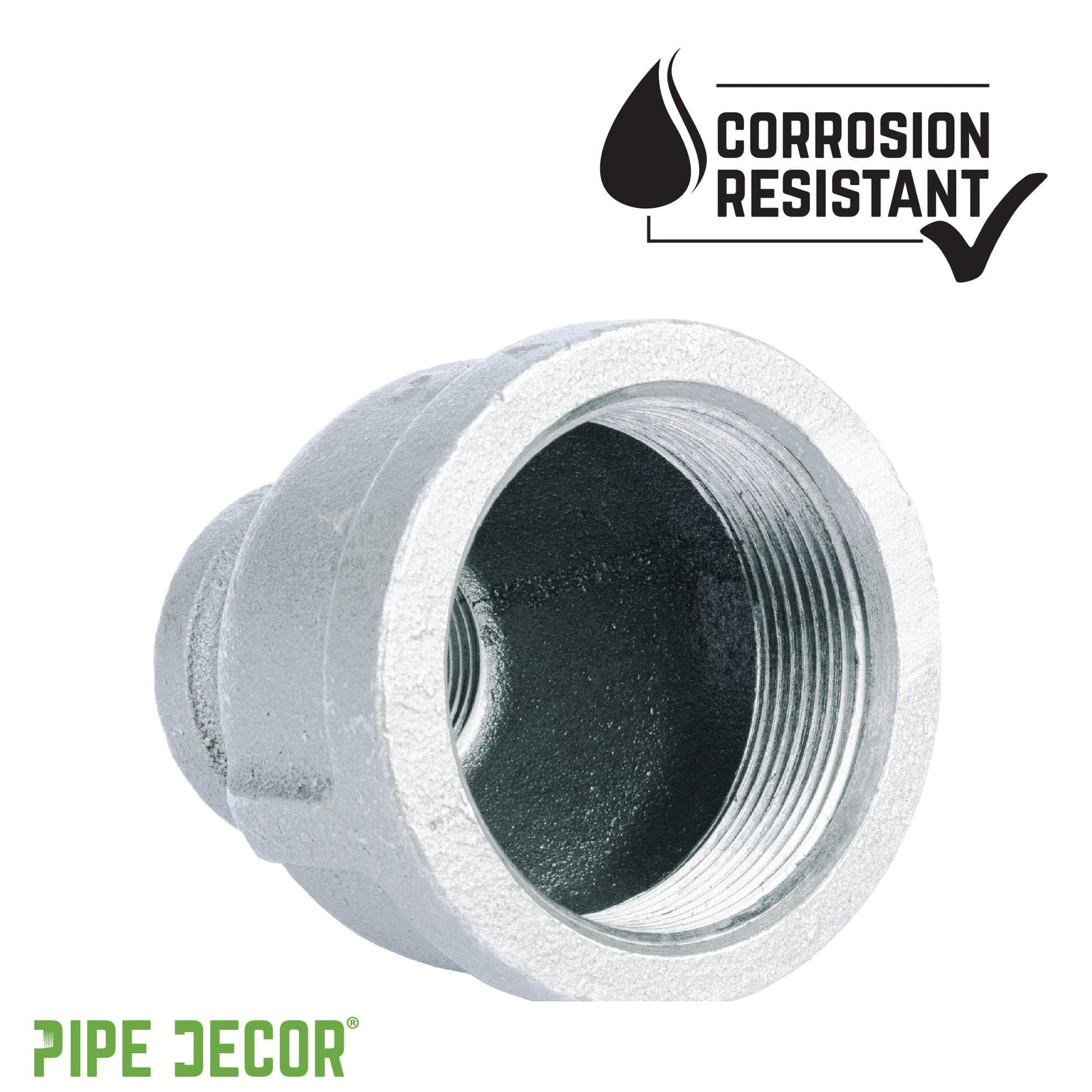 1 1/2 in. x 3/4 in. Galvanized Iron Reducing Coupling PIPE DECOR