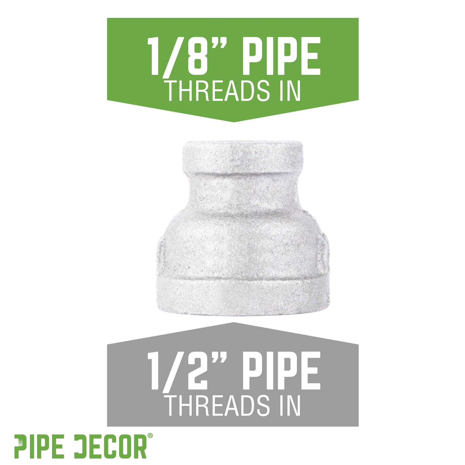1/2 in. x 1/8 in. Galvanized Iron Reducing Coupling PIPE DECOR