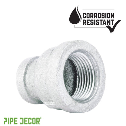 1/2 in. x 1/8 in. Galvanized Iron Reducing Coupling PIPE DECOR