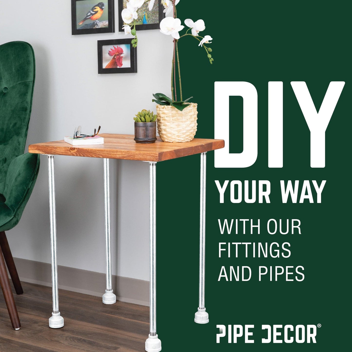 1/2 in. x 1/8 in. Galvanized Iron Reducing Coupling PIPE DECOR