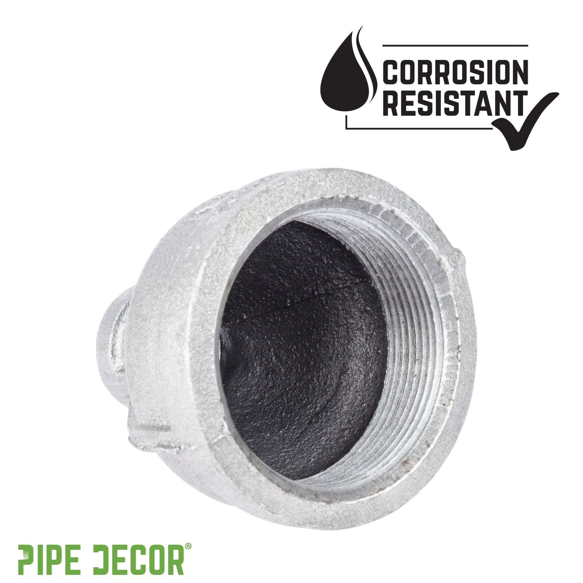 2 in. x 1/2 Galvanized Iron Reducing Coupling PIPE DECOR