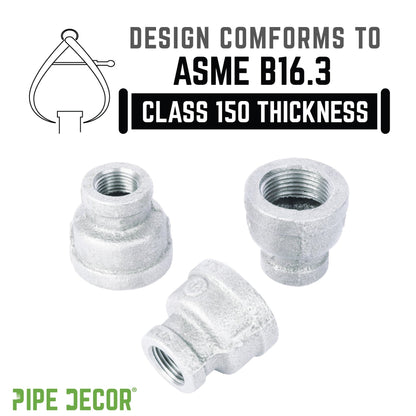 2 in. x  1 in. Galvanized Iron Reducing Coupling PIPE DECOR