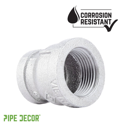 3/4 in. x 1/4 in. Galvanized Iron Reducing Coupling PIPE DECOR