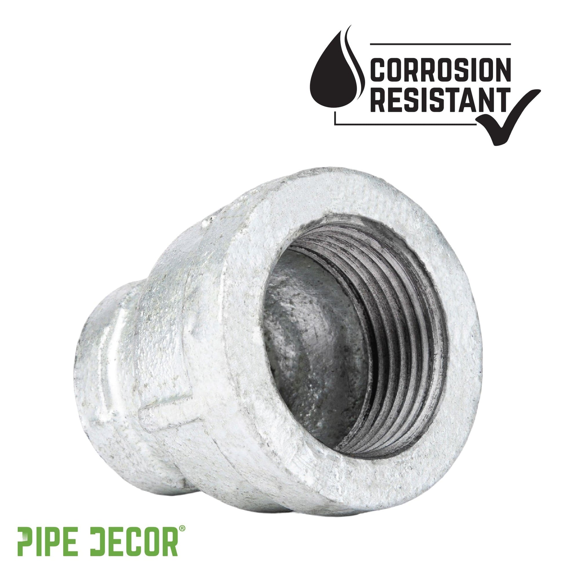 1/2 in. x 1/4 in. Galvanized Iron Reducing Coupling PIPE DECOR