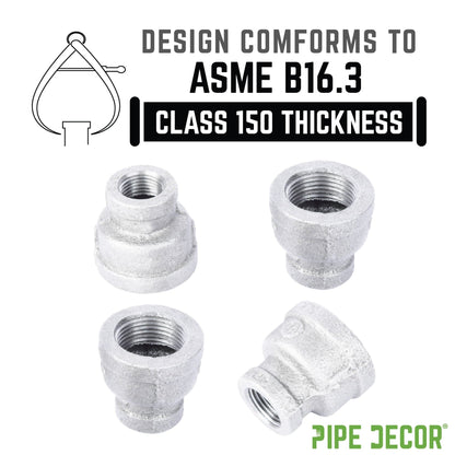 1 in. x  3/8 in. Galvanized Iron Reducing Coupling PIPE DECOR