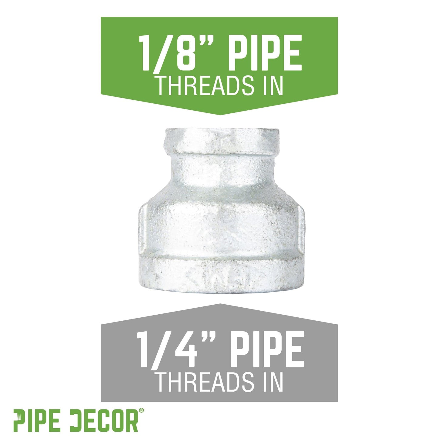 1/4 in. x 1/8 in. Galvanized Iron Reducing Coupling PIPE DECOR