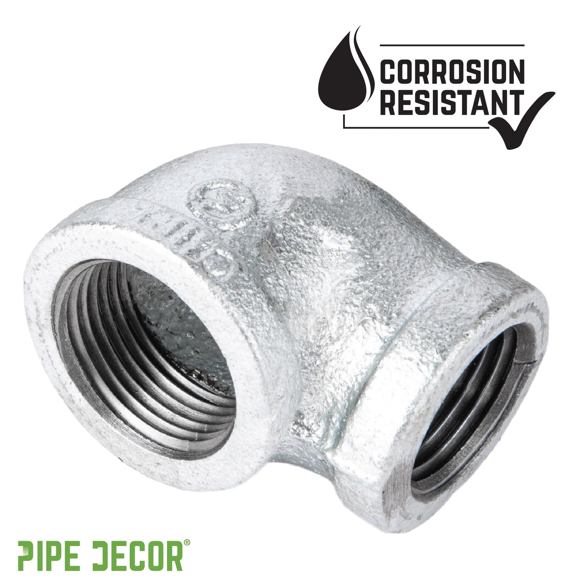 1 1/2 in. x 1 1/4 in. Galvanized Iron Reducing Elbow PIPE DECOR
