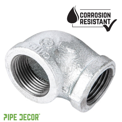 1 1/2 in. x 1 1/4 in. Galvanized Iron Reducing Elbow PIPE DECOR