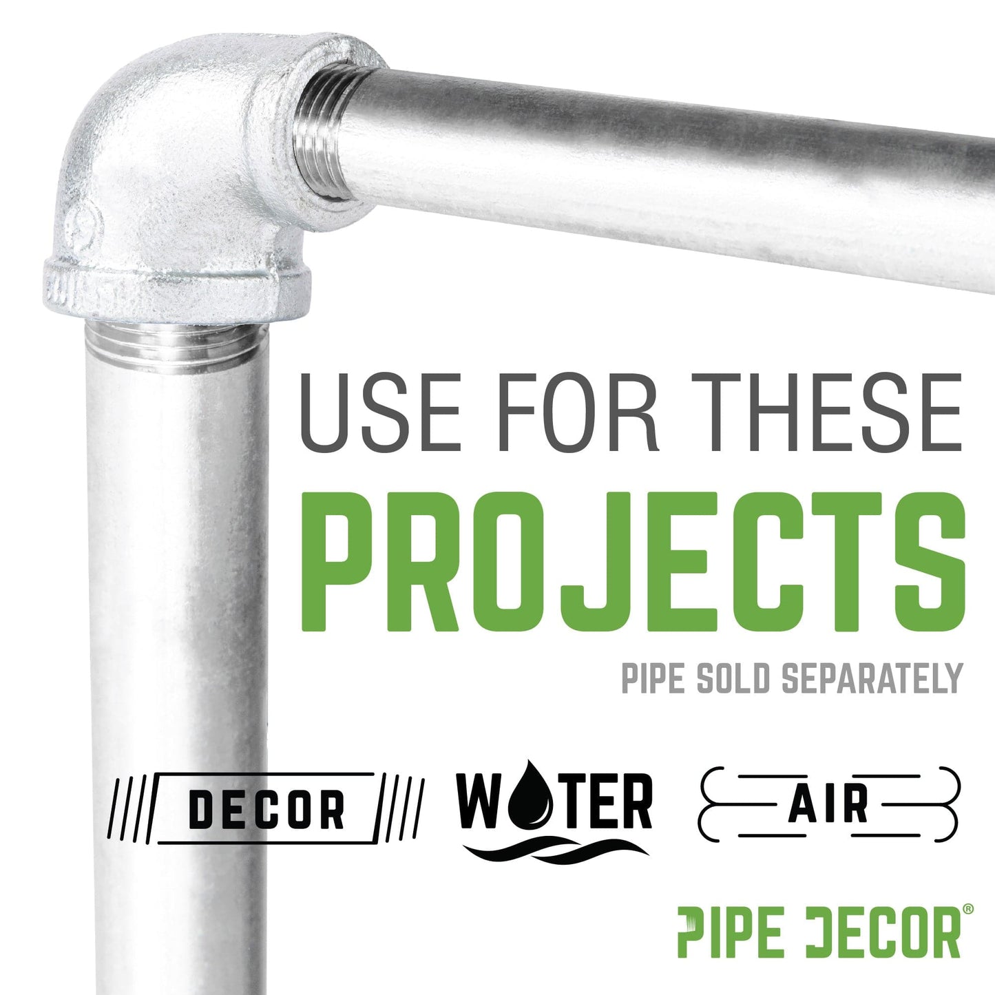3/4 in. x 1/2 Galvanized Reducing Elbow PIPE DECOR