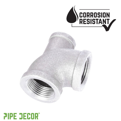 1 in. x 1/2 in. x 1 in. Galvanized Reducing Tee PIPE DECOR