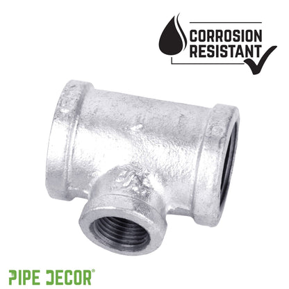 1 in. x 1 in. x 3/4 in. Galvanized Reducing Tee PIPE DECOR