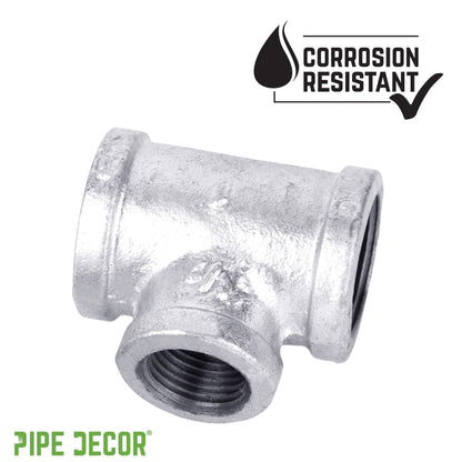 1 1/4 in. x 1 1/4 in. x 1 in. Galvanized Iron Reducing Tee PIPE DECOR