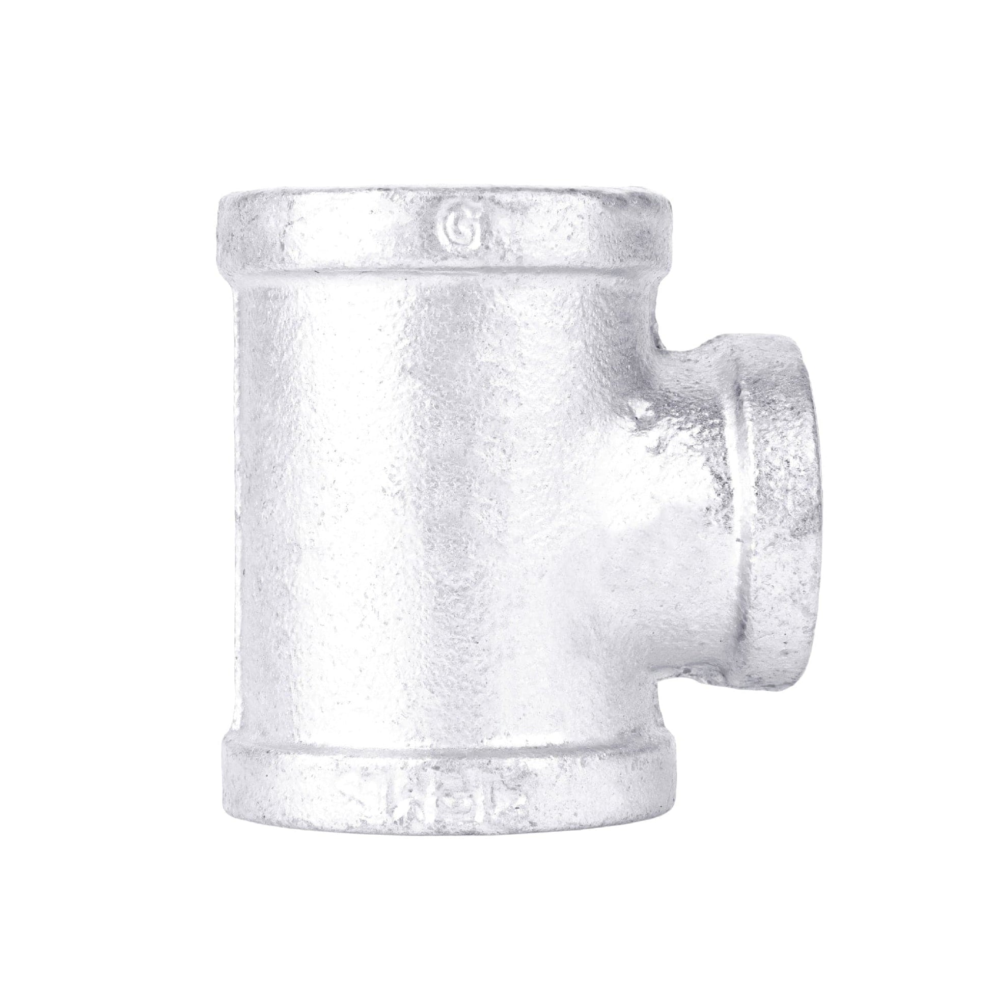 2 in. x 2 in. x 1 1/4 in. Galvanized Iron Reducing Tee PIPE DECOR