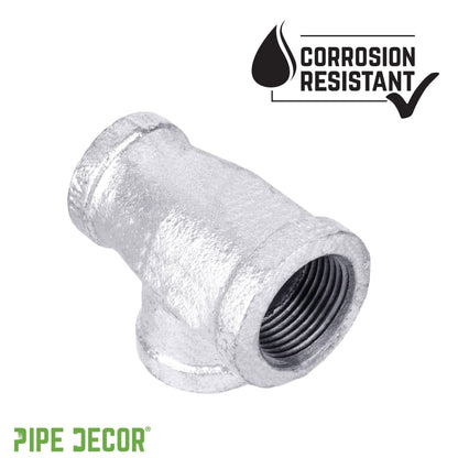 3/4 in. x 1/2 in. x 3/4 in. Galvanized Reducing Tee PIPE DECOR