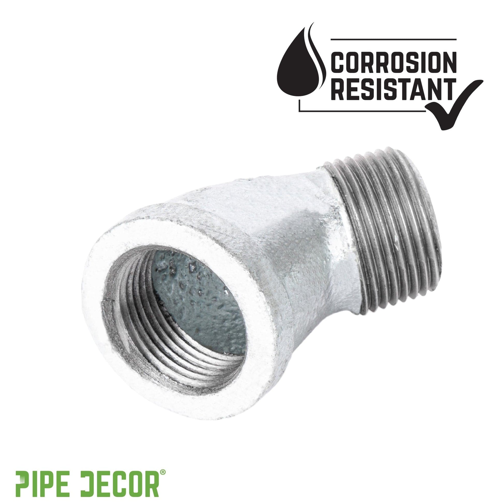 1 1/4 in. Galvanized Iron 45 Degree Street Elbow PIPE DECOR