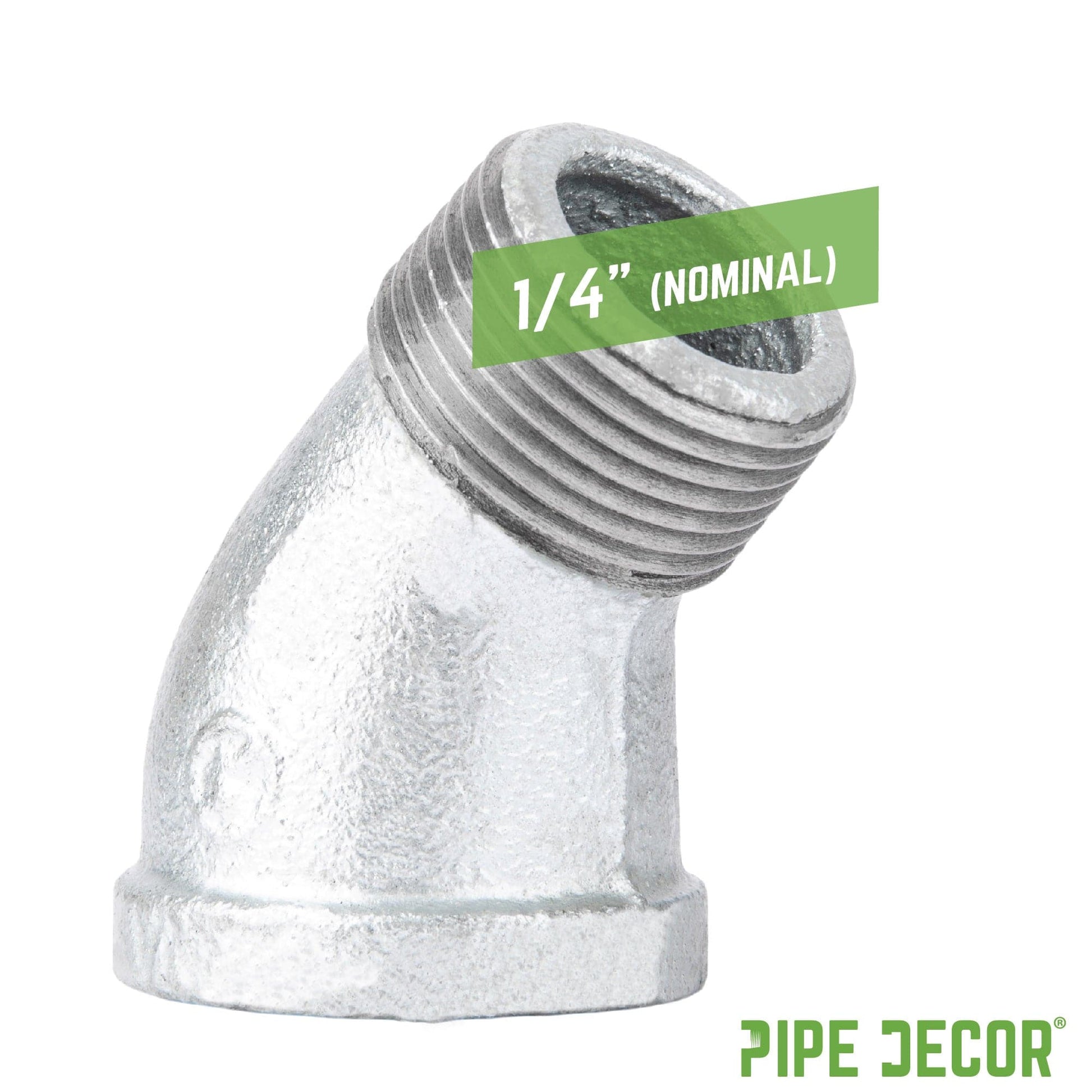 1/4 in. Galvanized Iron 45 Degree Street Elbow PIPE DECOR