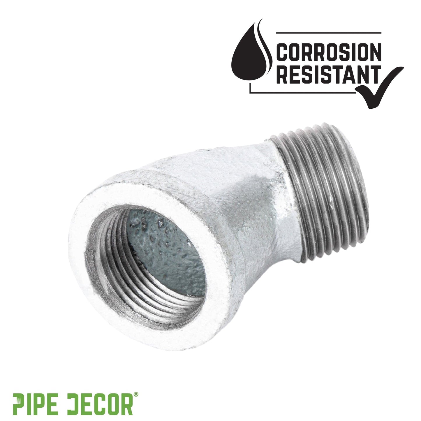 1/4 in. Galvanized Iron 45 Degree Street Elbow PIPE DECOR