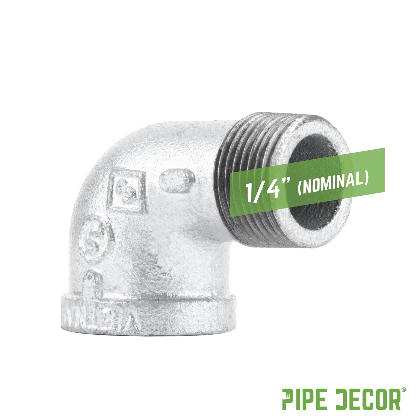 1/4 in. Galvanized Iron 90 Degree Street Elbow PIPE DECOR
