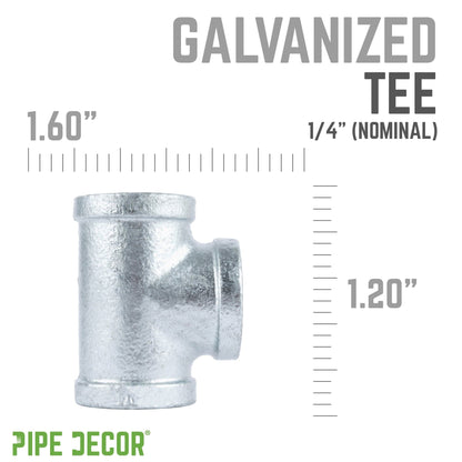 1/4 in. Galvanized Iron Tee PIPE DECOR