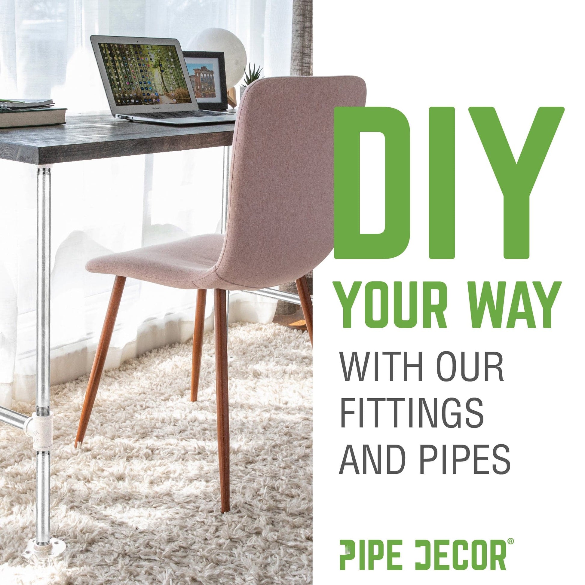 1/4 in. Galvanized Iron Tee PIPE DECOR
