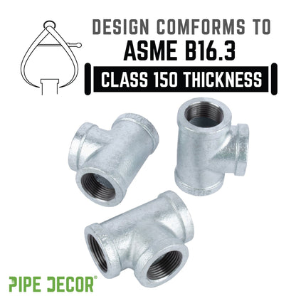 3/4 in. Galvanized Iron Tee PIPE DECOR