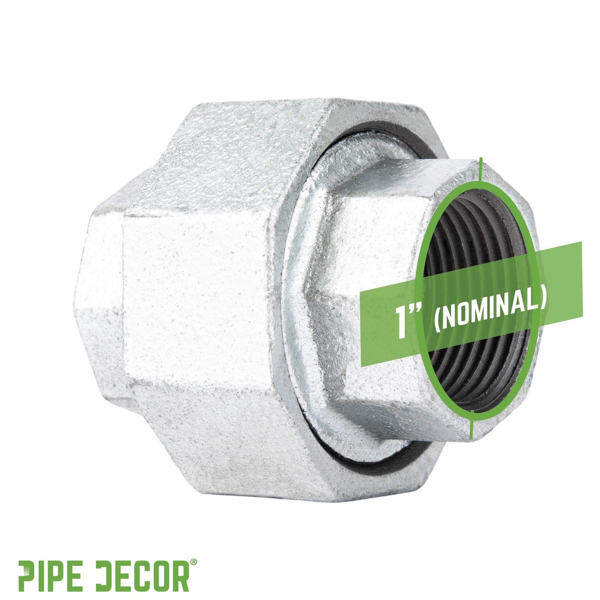 1 in. Galvanized Iron Union PIPE DECOR